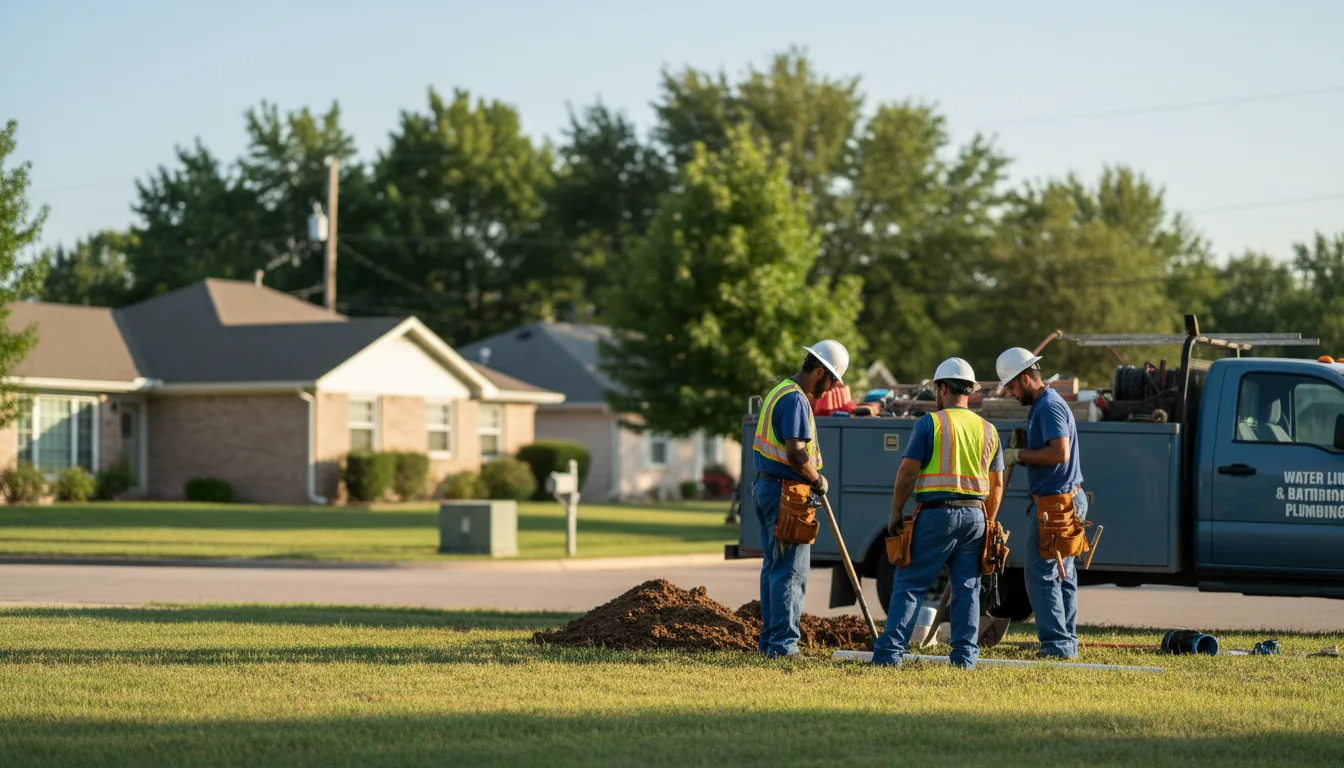 Residential water line and bathroom plumbing service in White City, KS